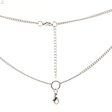 Collier tissé en acier inoxydable de cadeau de sunisex de mode avec des chaînes, colliers de médaillon d&#39;or blanc